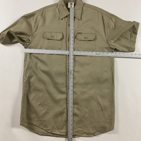 Vintage G Unit Khaki Shirt Men's Large Button Down Up Safari Cotton Poplin - Picture 10 of 13